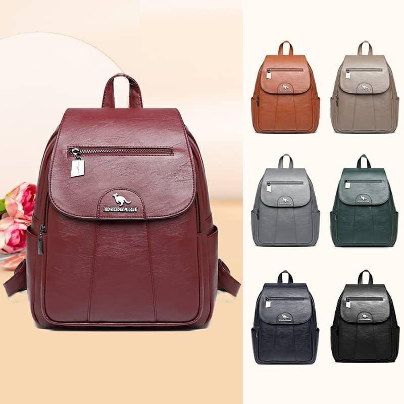 Retro Leather Backpack - Classic Style with Modern Functionality