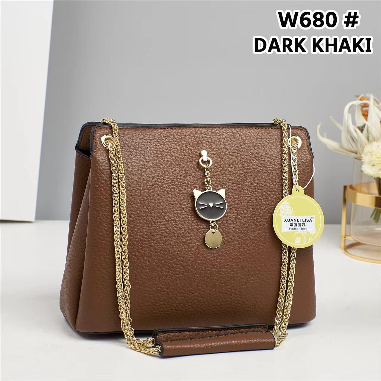 Fancy Women Fashion Handbag - Dark Khaki