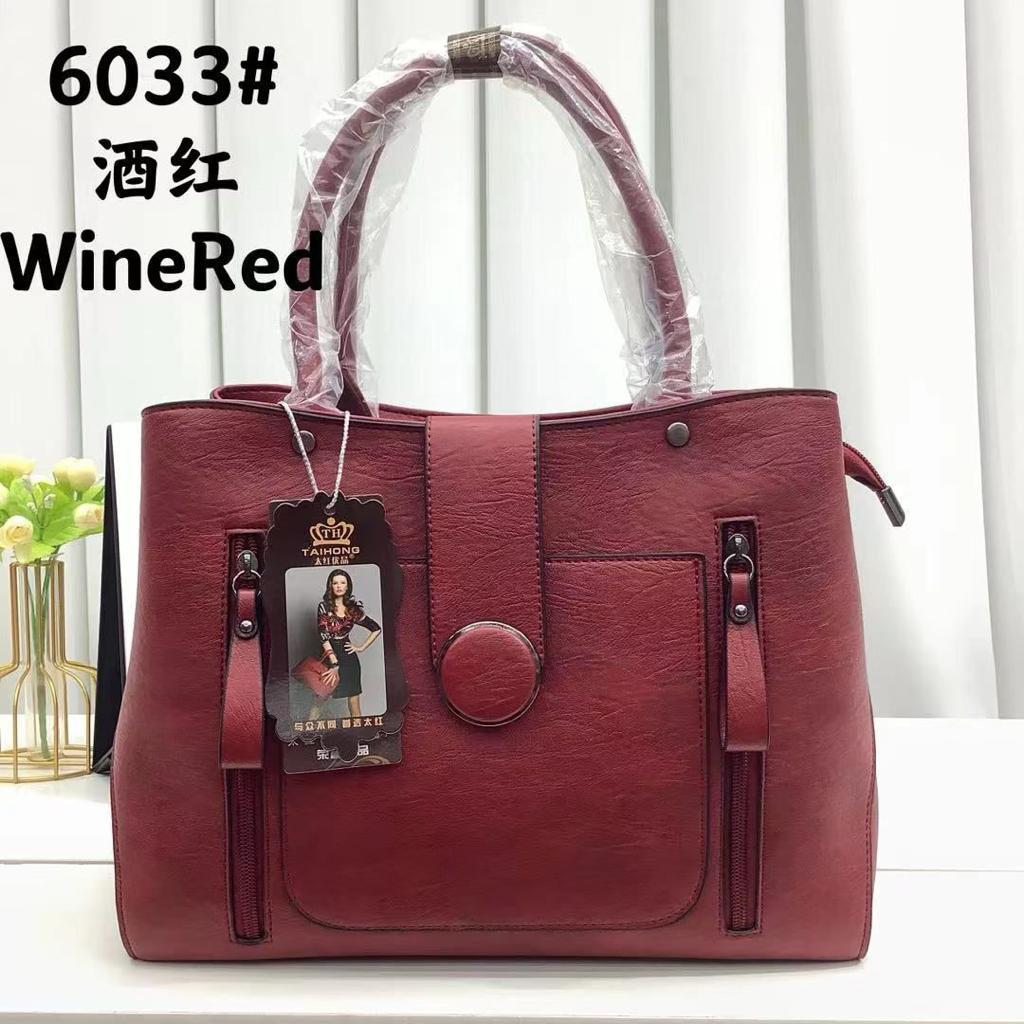 Fancy Office Women Handbag - Wine Red
